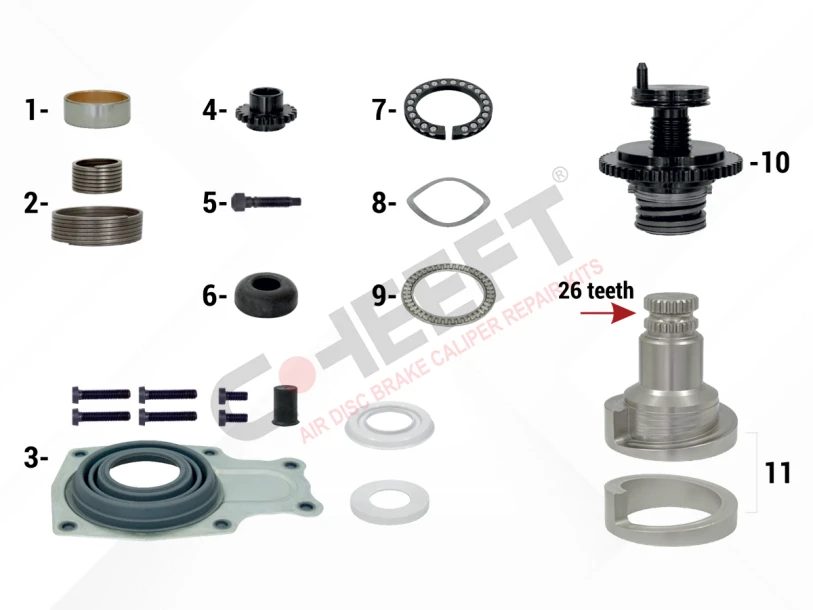 Caliper Overhaul Repair Kit (Front - Left)