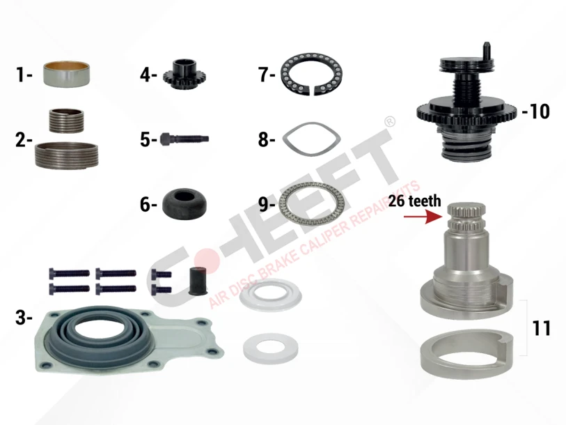 Caliper Overhaul Repair Kit (Front - Right)