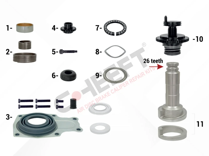 Caliper Overhaul Repair Kit (Rear - Left)