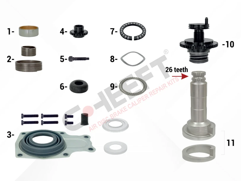 Caliper Overhaul Repair Kit (Rear - Right)