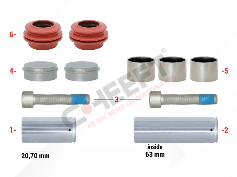 Caliper Guides & Seals Repair Kit