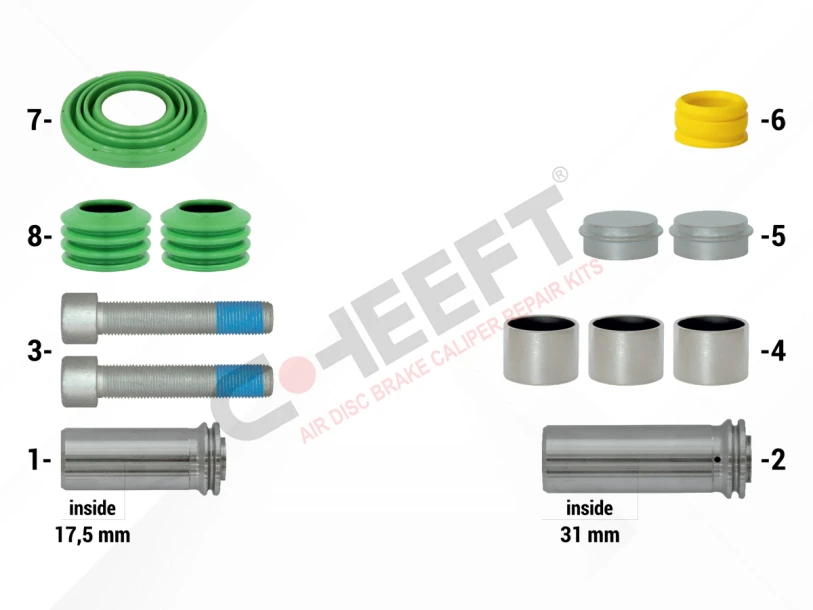 Caliper Guides & Seals Repair Kit