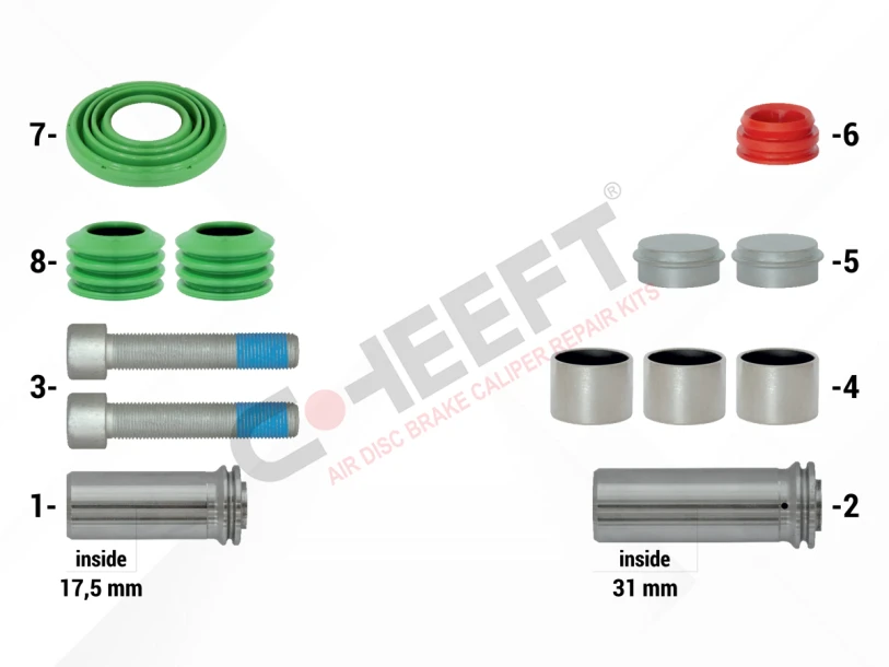 Caliper Guides & Seals Repair Kit