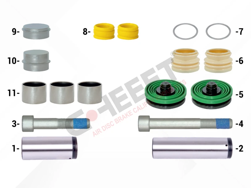 Caliper Guides, Seals & Tappet Repair Kit